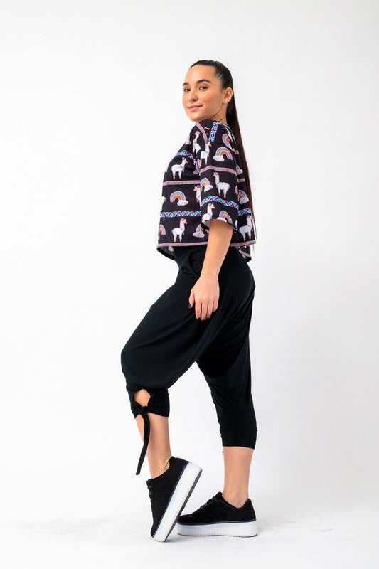 Black Capri Harem Pants