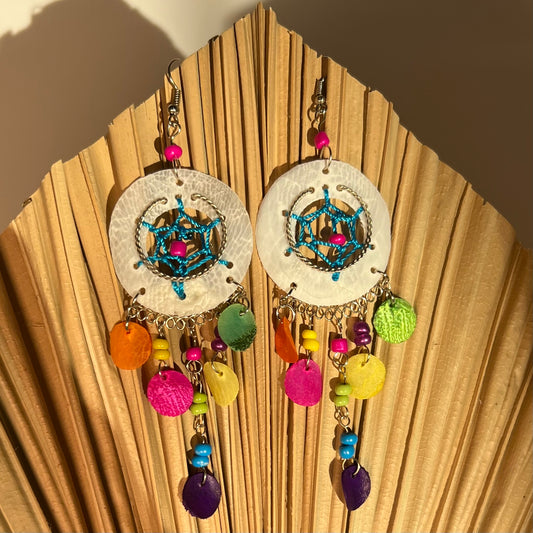 Fish scale colorful earrings